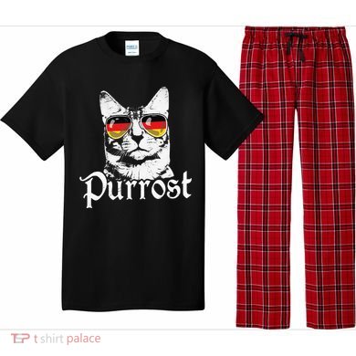 Purrost Cat Sunglasses German Flag Germany Prost Oktoberfest Pajama Set