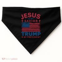 Patriotic Christian Support Graphic USA-Made Doggie Bandana thumb 0