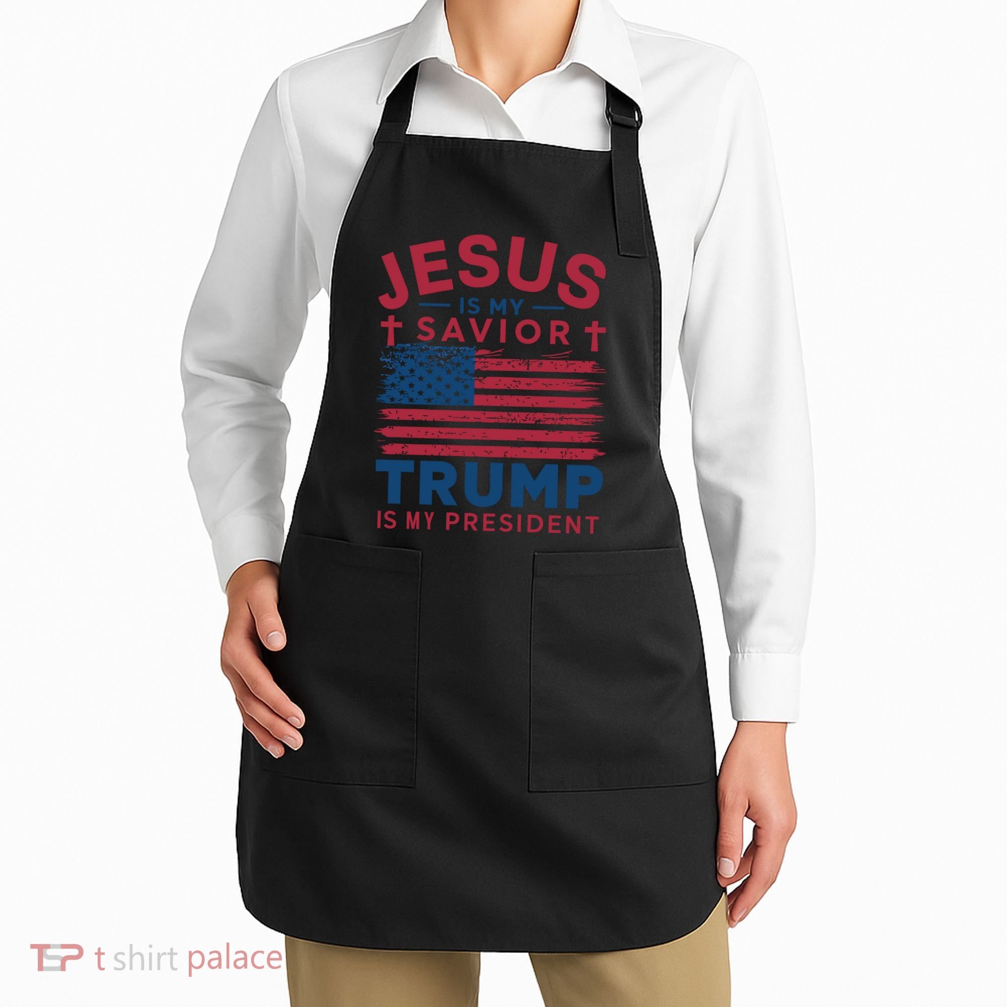 Patriotic Christian Support Graphic Apron