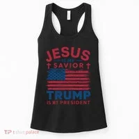 Patriotic Christian Support Graphic Women's Tank Top thumb 0