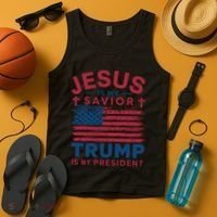 Patriotic Christian Support Graphic Tank Top thumb 4