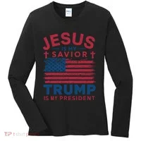Patriotic Christian Support Graphic Women's Long Sleeve Shirt thumb 0