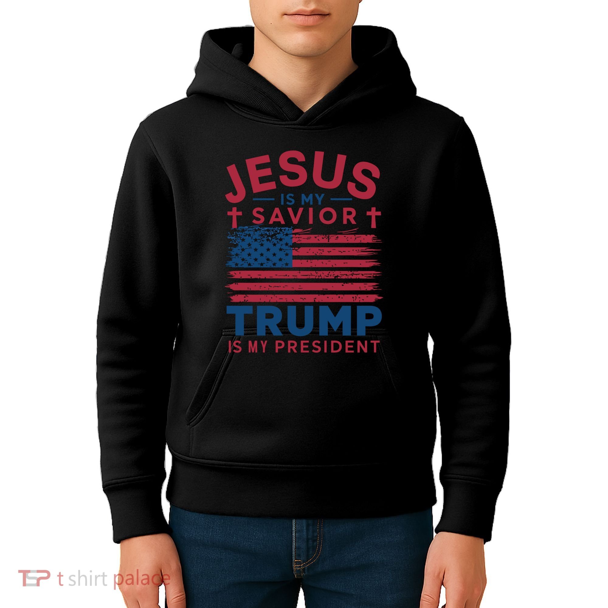 Patriotic Christian Support Graphic Kids Hoodie
