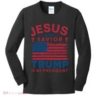 Patriotic Christian Support Graphic Kids Long Sleeve Shirt thumb 0