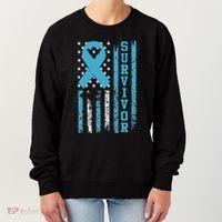 Prostate Cancer Survivor Bold Blue Ribbon Women's Sweatshirt thumb 0