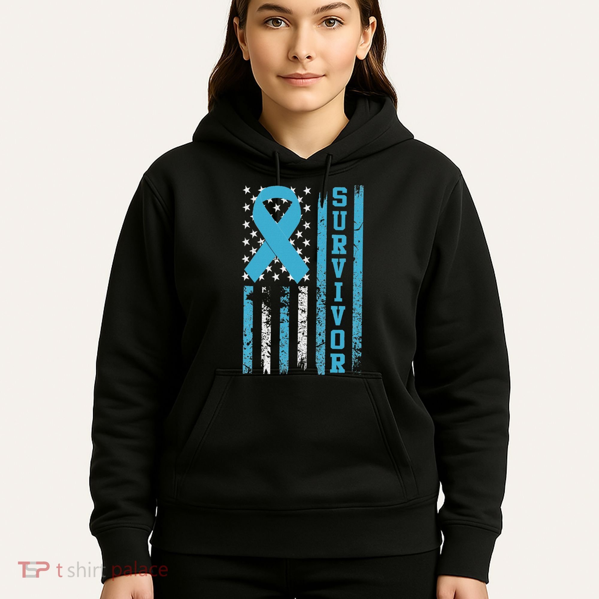 Prostate Cancer Survivor Bold Blue Ribbon Hoodie
