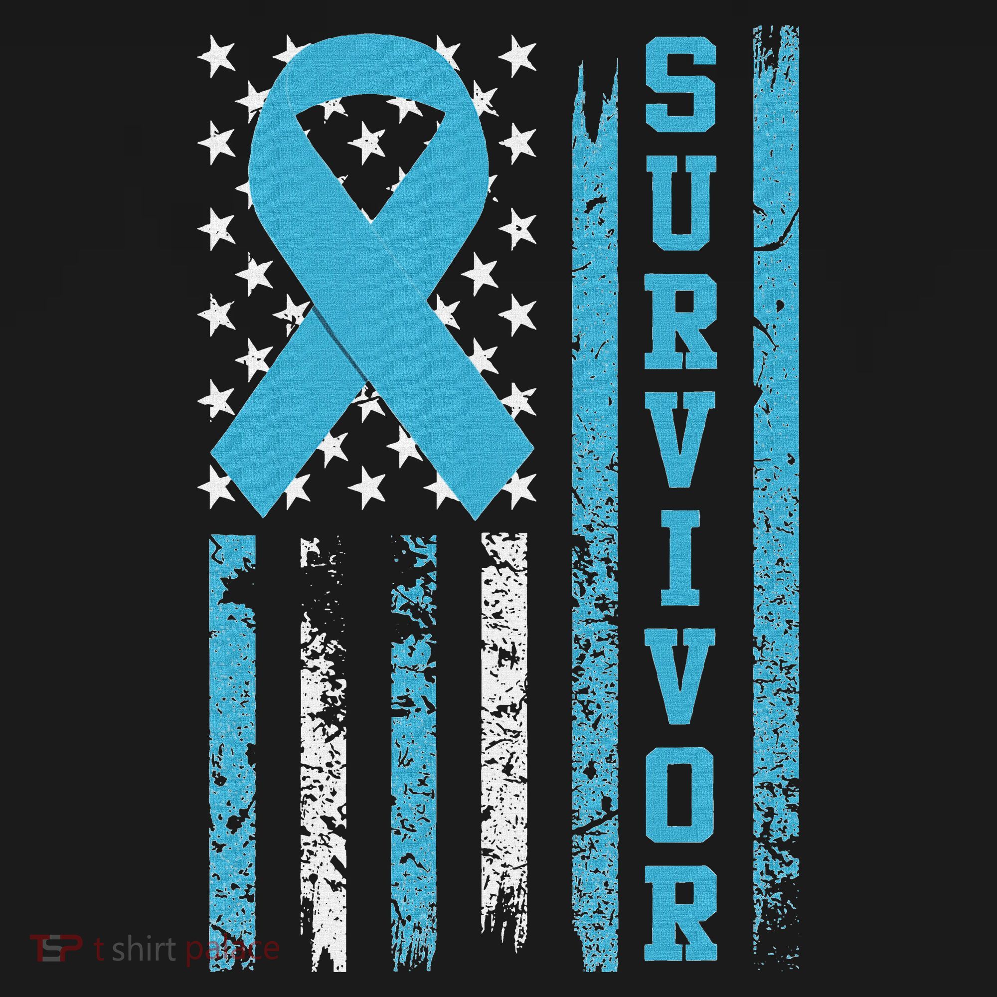 Prostate Cancer Survivor Bold Blue Ribbon Long Sleeve Shirt