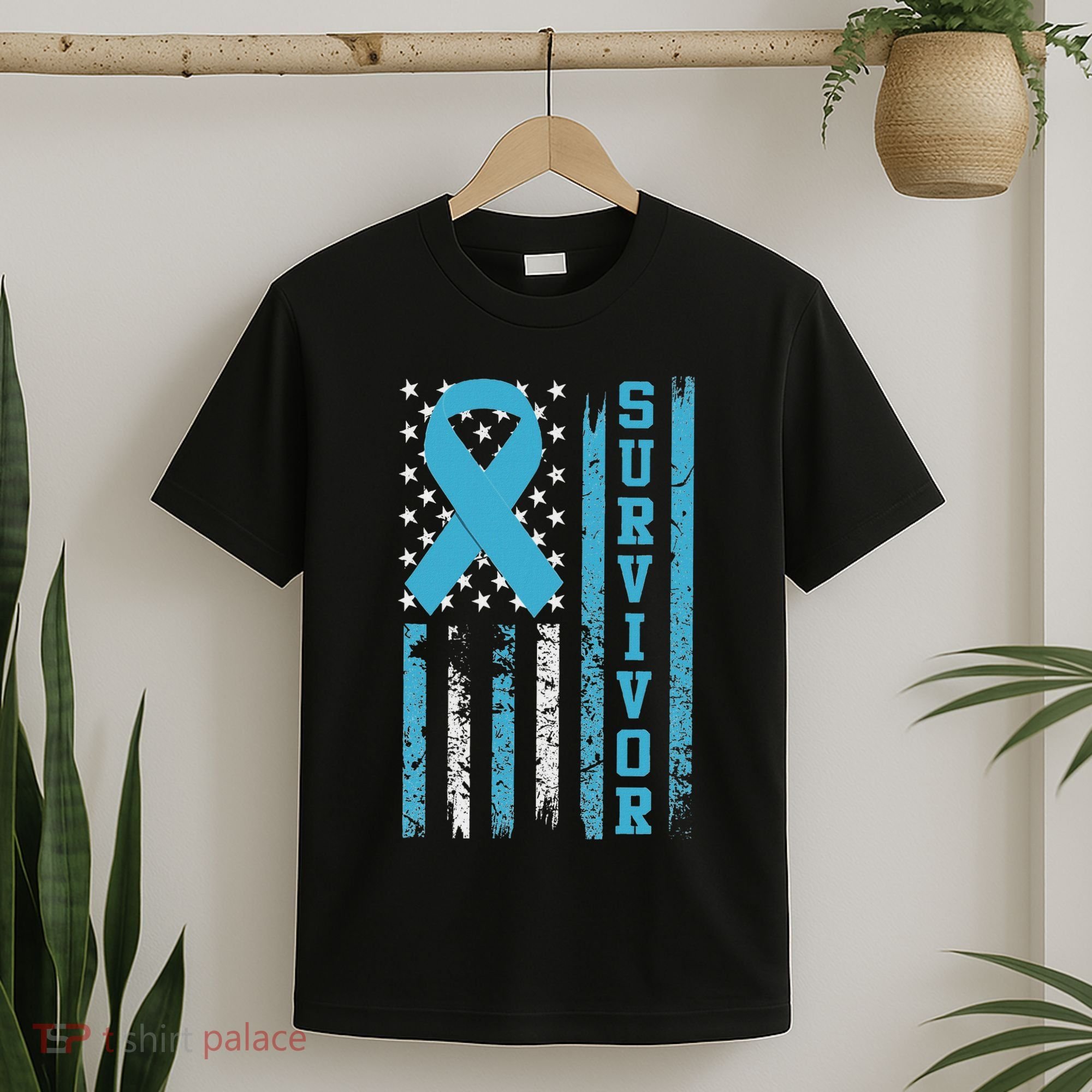 Prostate Cancer Survivor Bold Blue Ribbon T-Shirt