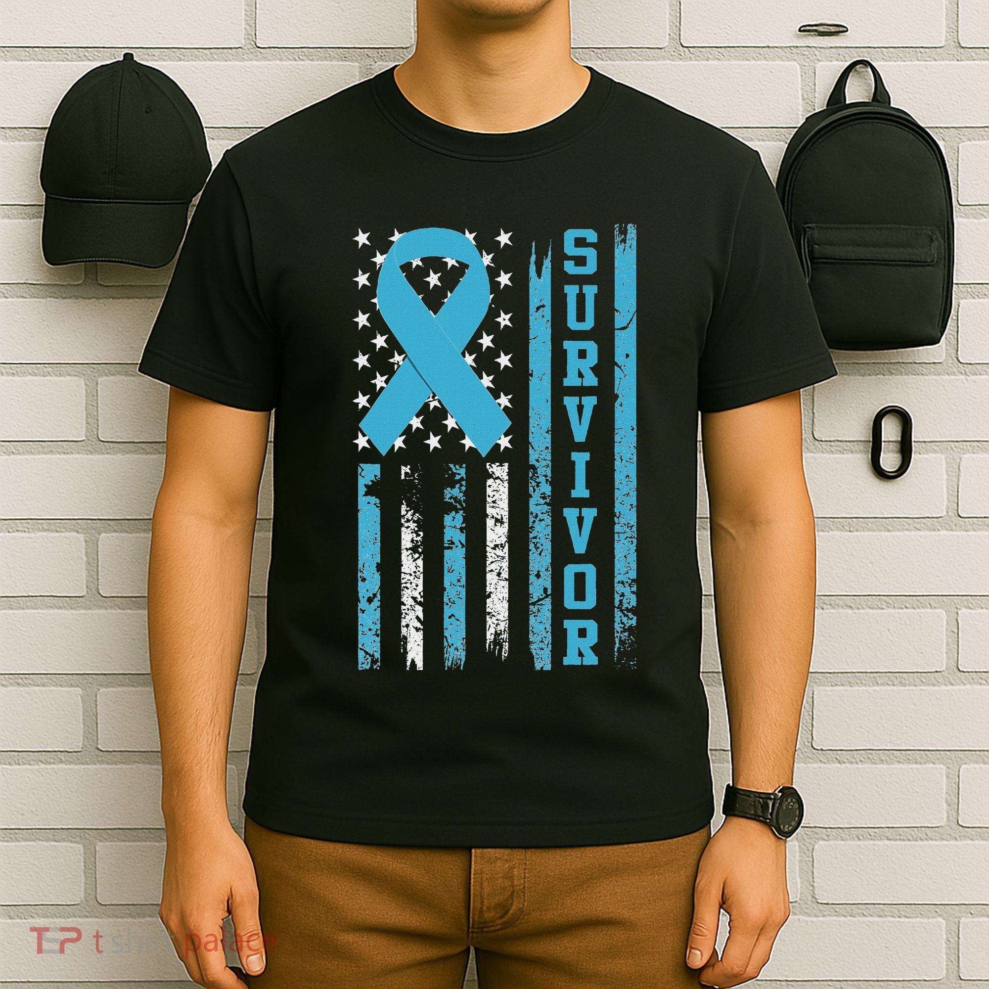 Prostate Cancer Survivor Bold Blue Ribbon T-Shirt