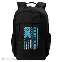 Prostate Cancer Survivor Bold Blue Ribbon Backpack thumb 0