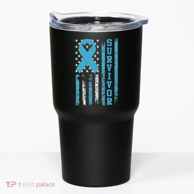 Prostate Cancer Survivor Bold Blue Ribbon Tumbler