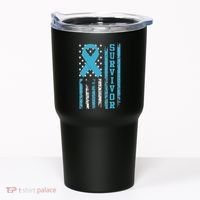 Prostate Cancer Survivor Bold Blue Ribbon Tumbler thumb 0
