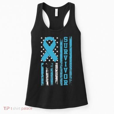 Prostate Cancer Survivor Bold Blue Ribbon Women's Tank Top