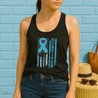 Prostate Cancer Survivor Bold Blue Ribbon Women's Tank Top thumb 2