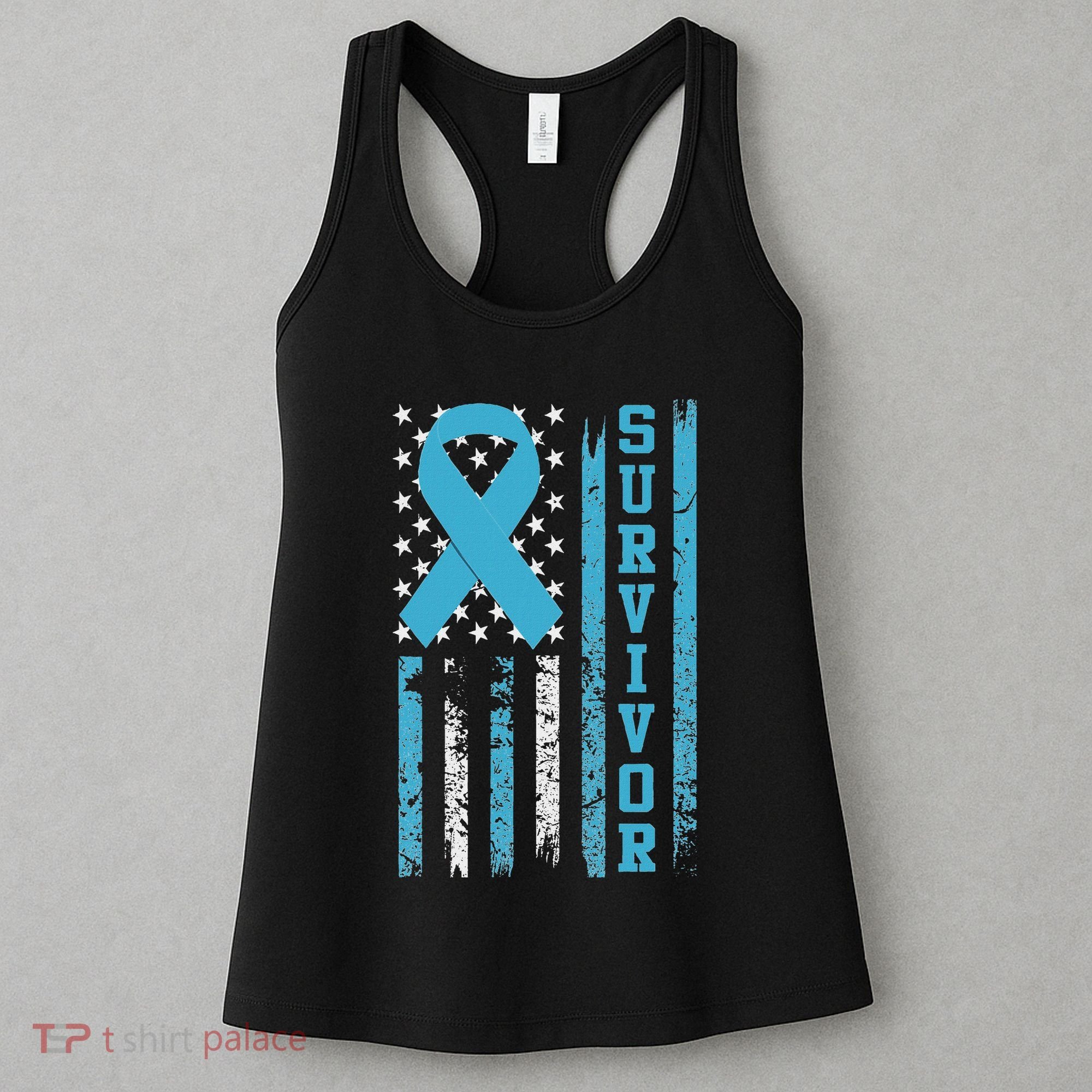 Prostate Cancer Survivor Bold Blue Ribbon Women's Tank Top