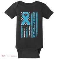 Prostate Cancer Survivor Bold Blue Ribbon Baby Bodysuit thumb 0