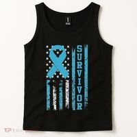 Prostate Cancer Survivor Bold Blue Ribbon Tank Top thumb 2