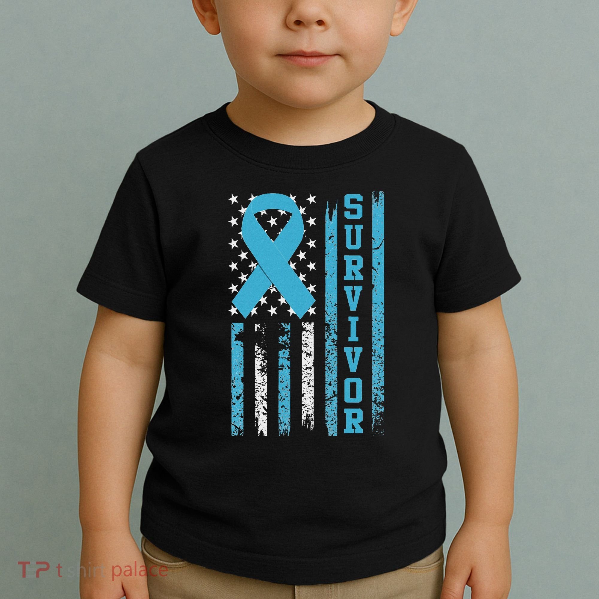 Prostate Cancer Survivor Bold Blue Ribbon Toddler T-Shirt