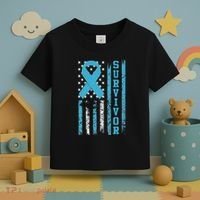 Prostate Cancer Survivor Bold Blue Ribbon Toddler T-Shirt thumb 3