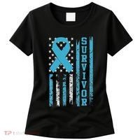 Prostate Cancer Survivor Bold Blue Ribbon Women's T-Shirt thumb 0
