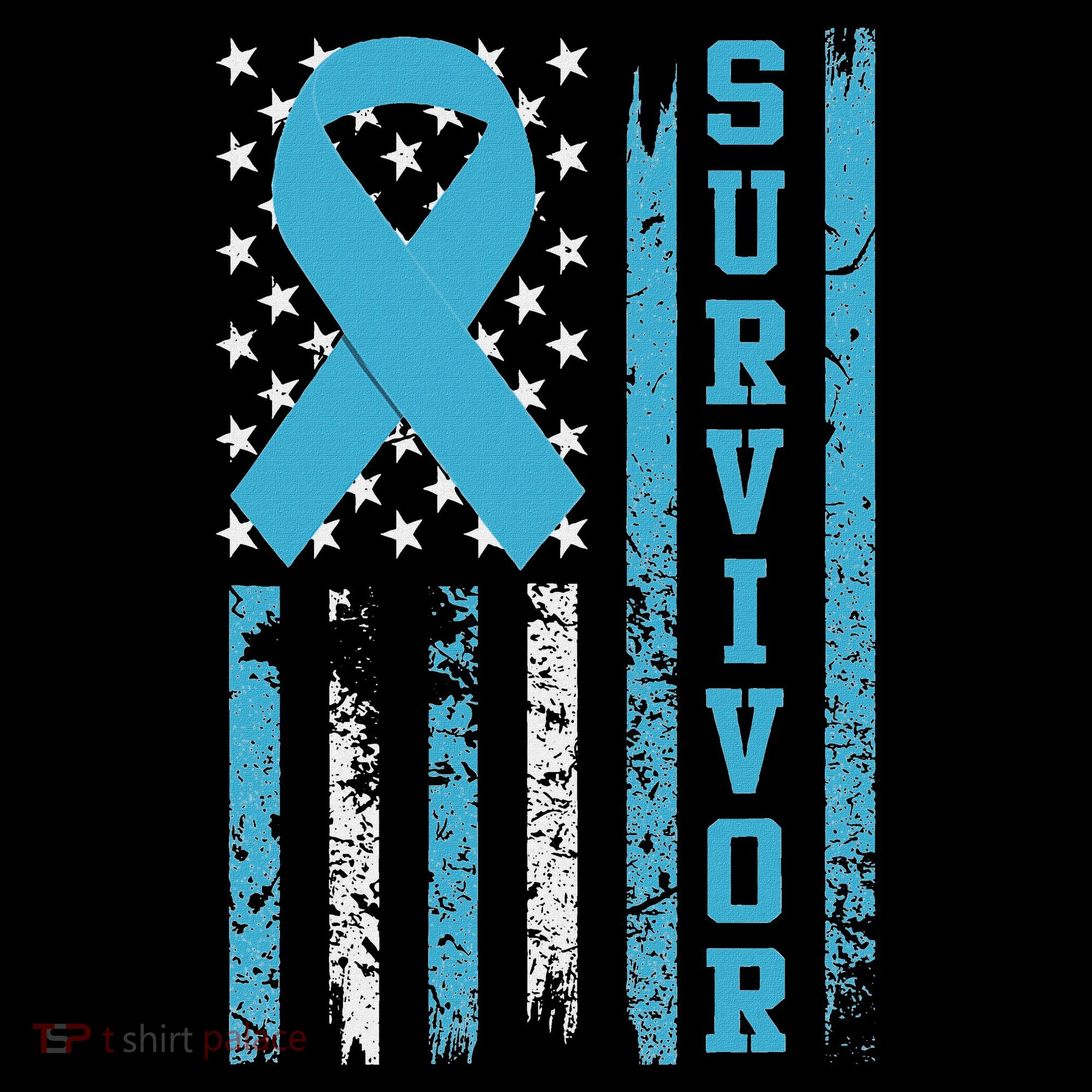 Prostate Cancer Survivor Bold Blue Ribbon Women's T-Shirt