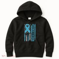 Prostate Cancer Survivor Bold Blue Ribbon Kids Hoodie thumb 0