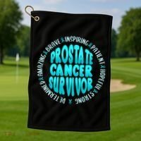 Prostate Cancer Survivor Cute Gift Golf Towel thumb 1