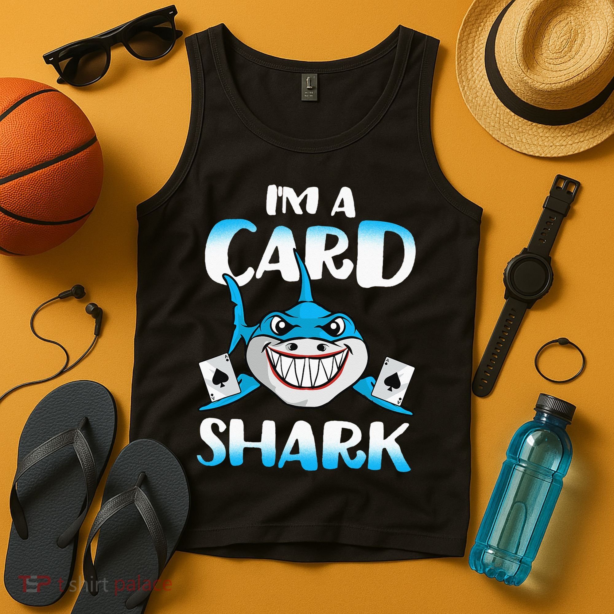 Poker Card Shark Casino Gamble Beach Tank Top