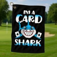 Poker Card Shark Casino Gamble Beach Golf Towel thumb 1