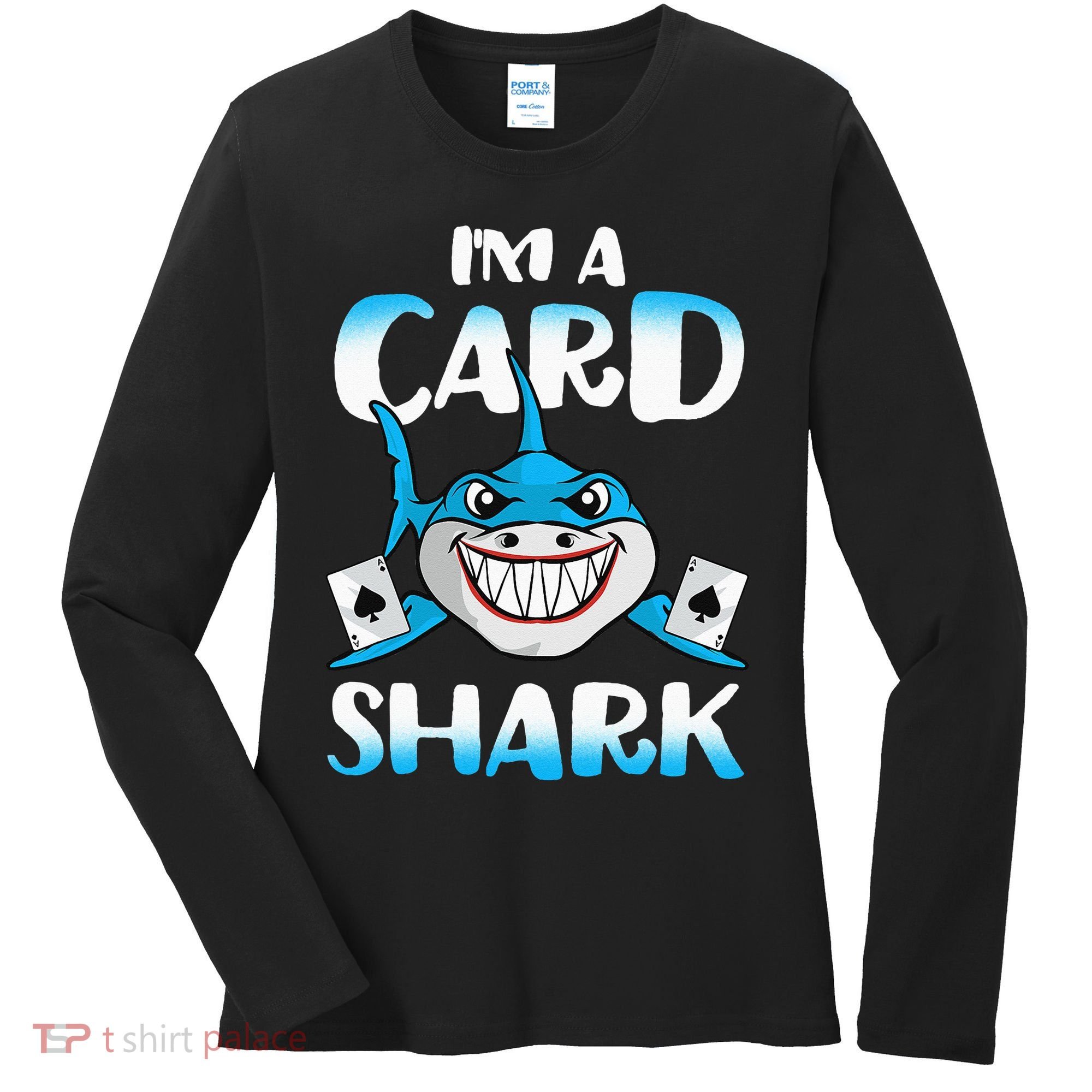 Poker Card Shark Casino Gamble Beach Women's Long Sleeve Shirt