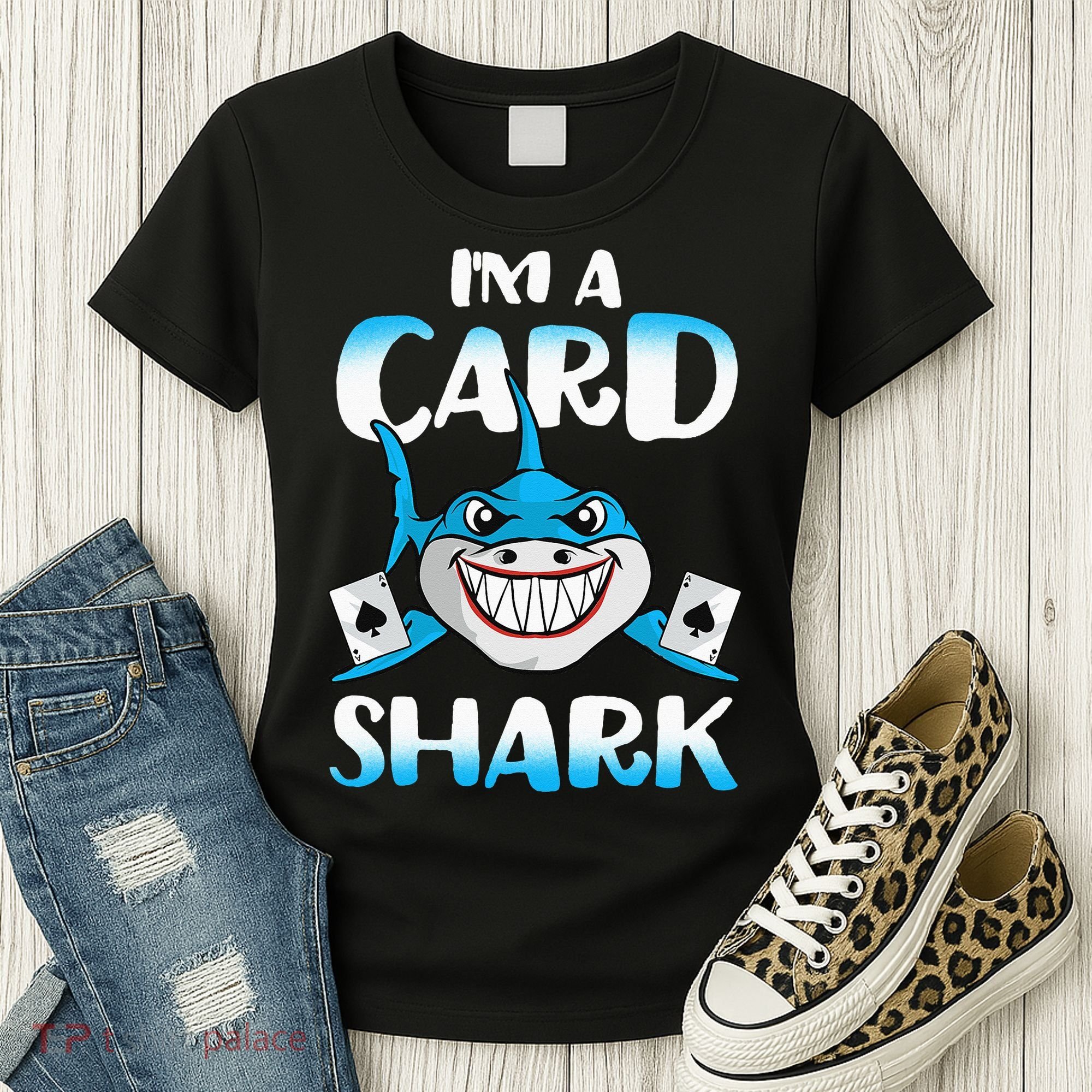 Poker Card Shark Casino Gamble Beach Women's T-Shirt