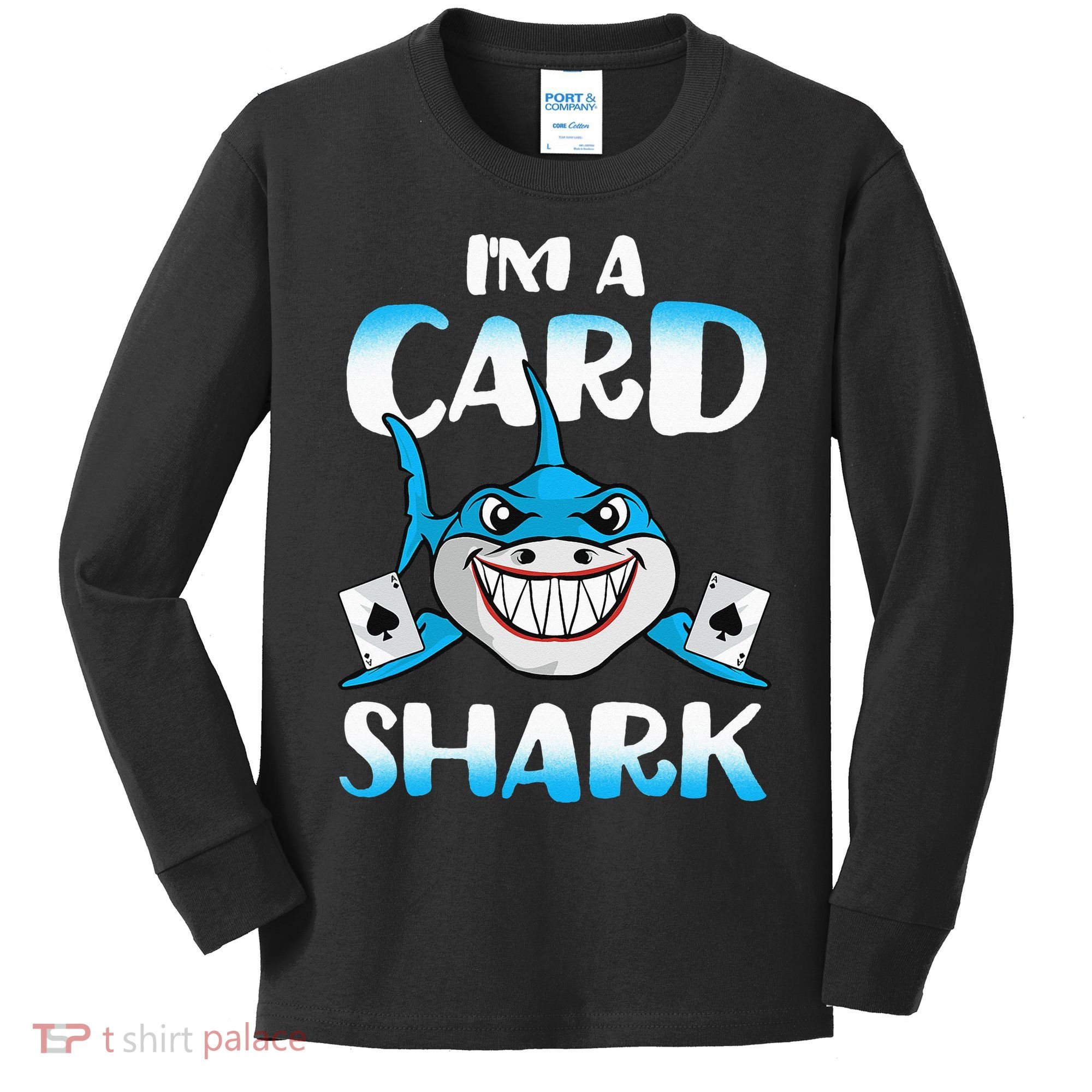 Poker Card Shark Casino Gamble Beach Kids Long Sleeve Shirt