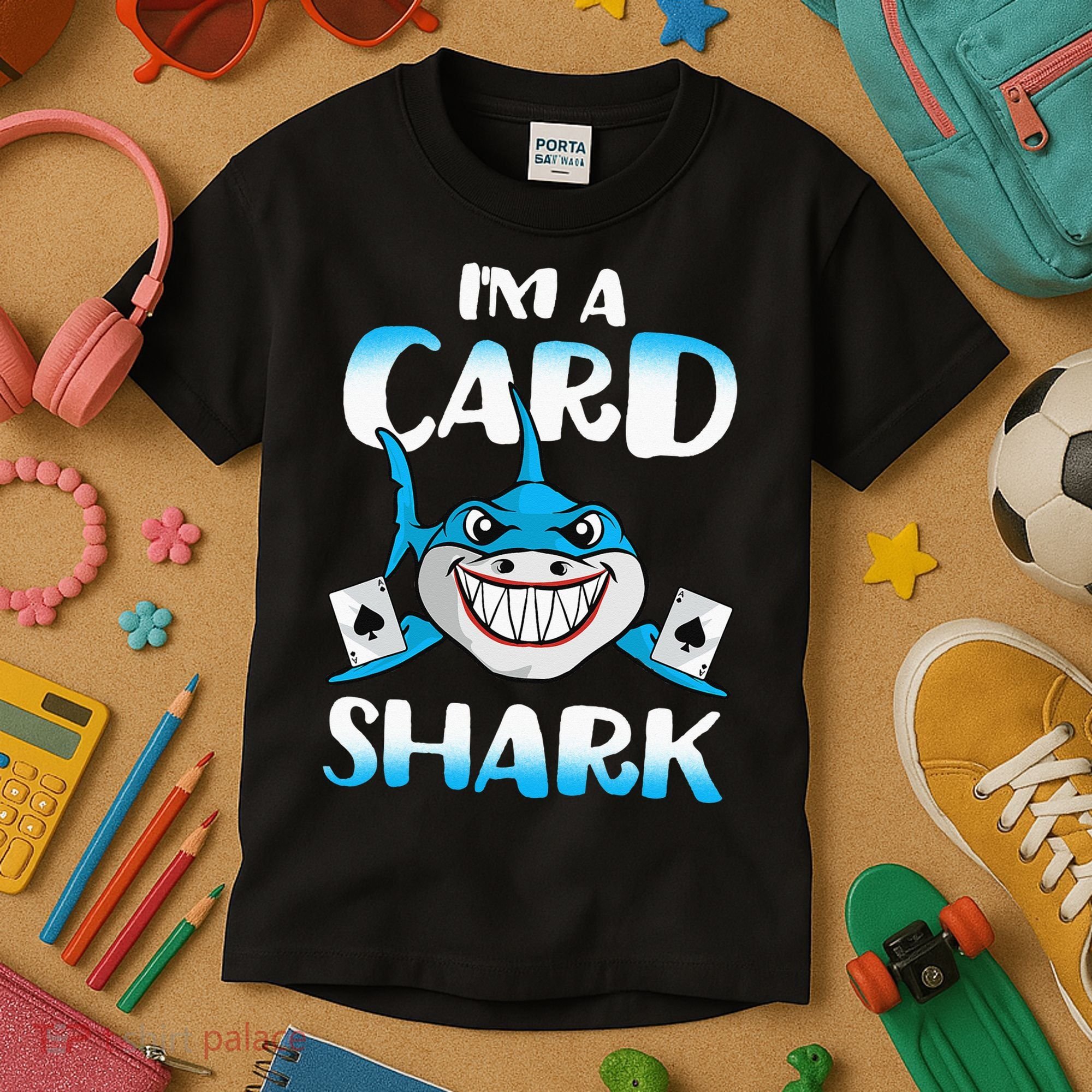 Poker Card Shark Casino Gamble Beach Kids T-Shirt