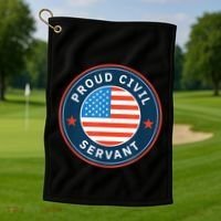 Proud Civil Servant Support Federal Workers Golf Towel thumb 1