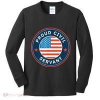 Proud Civil Servant Support Federal Workers Kids Long Sleeve Shirt thumb 0
