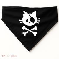 Pirate Cat Skull Cat USA-Made Doggie Bandana thumb 0