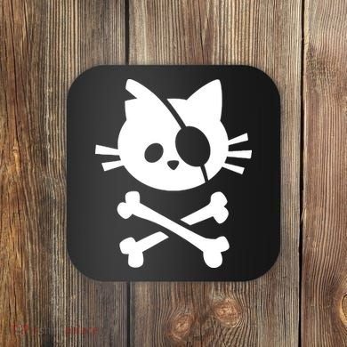 Pirate Cat Skull Cat Coaster