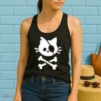 Pirate Cat Skull Cat Women's Tank Top thumb 2