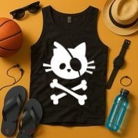 Pirate Cat Skull Cat Tank Top thumb 4