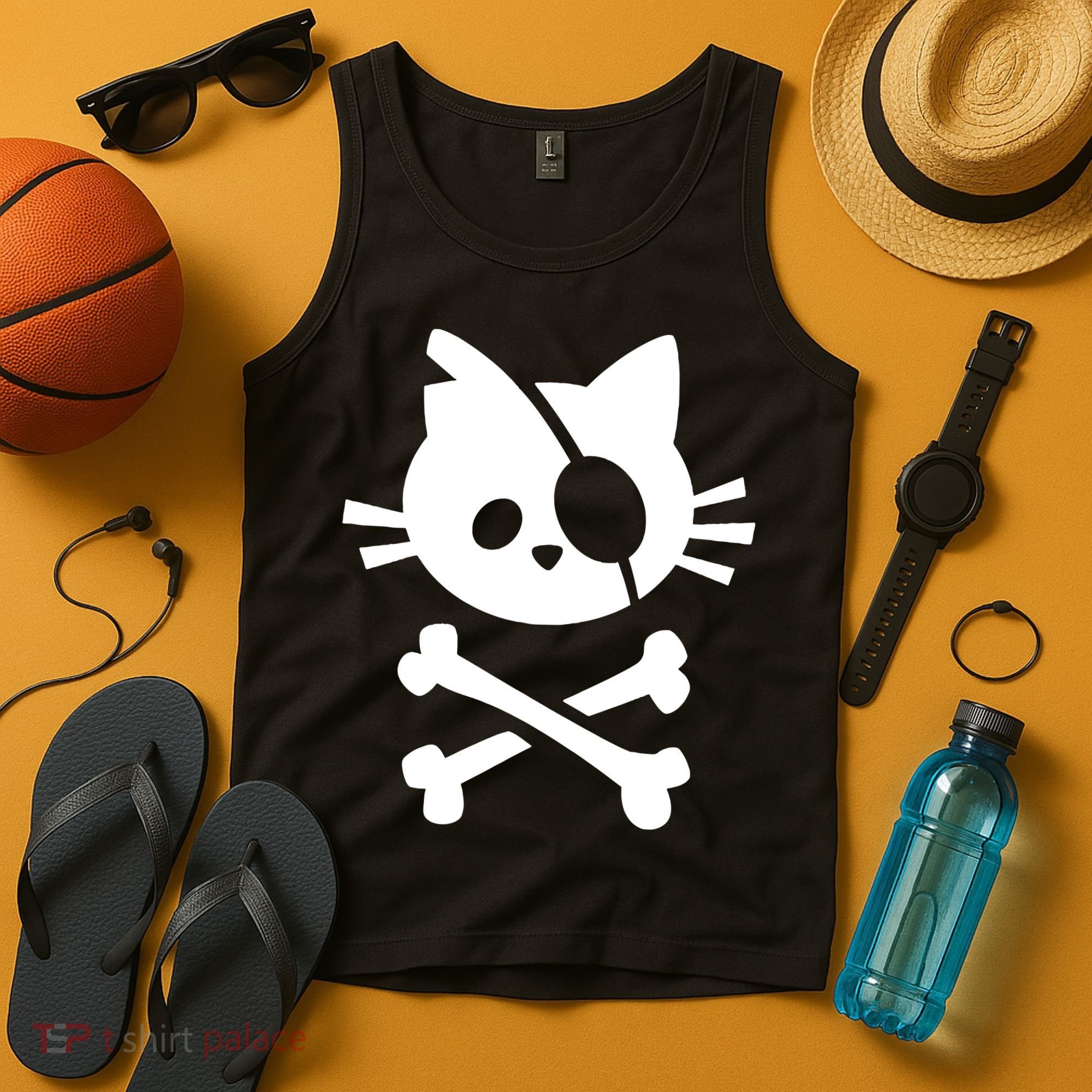 Pirate Cat Skull Cat Tank Top