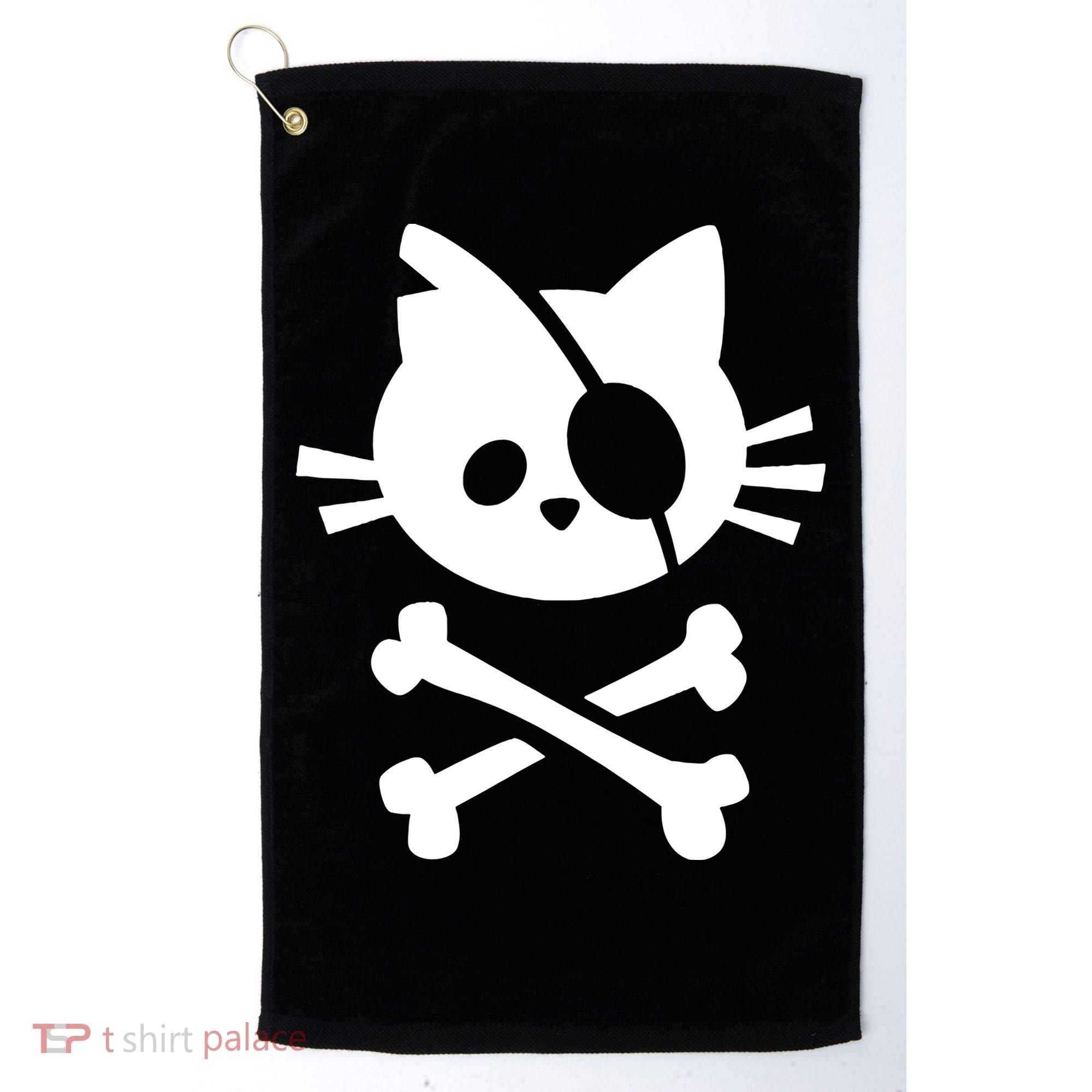 Pirate Cat Skull Cat Golf Towel