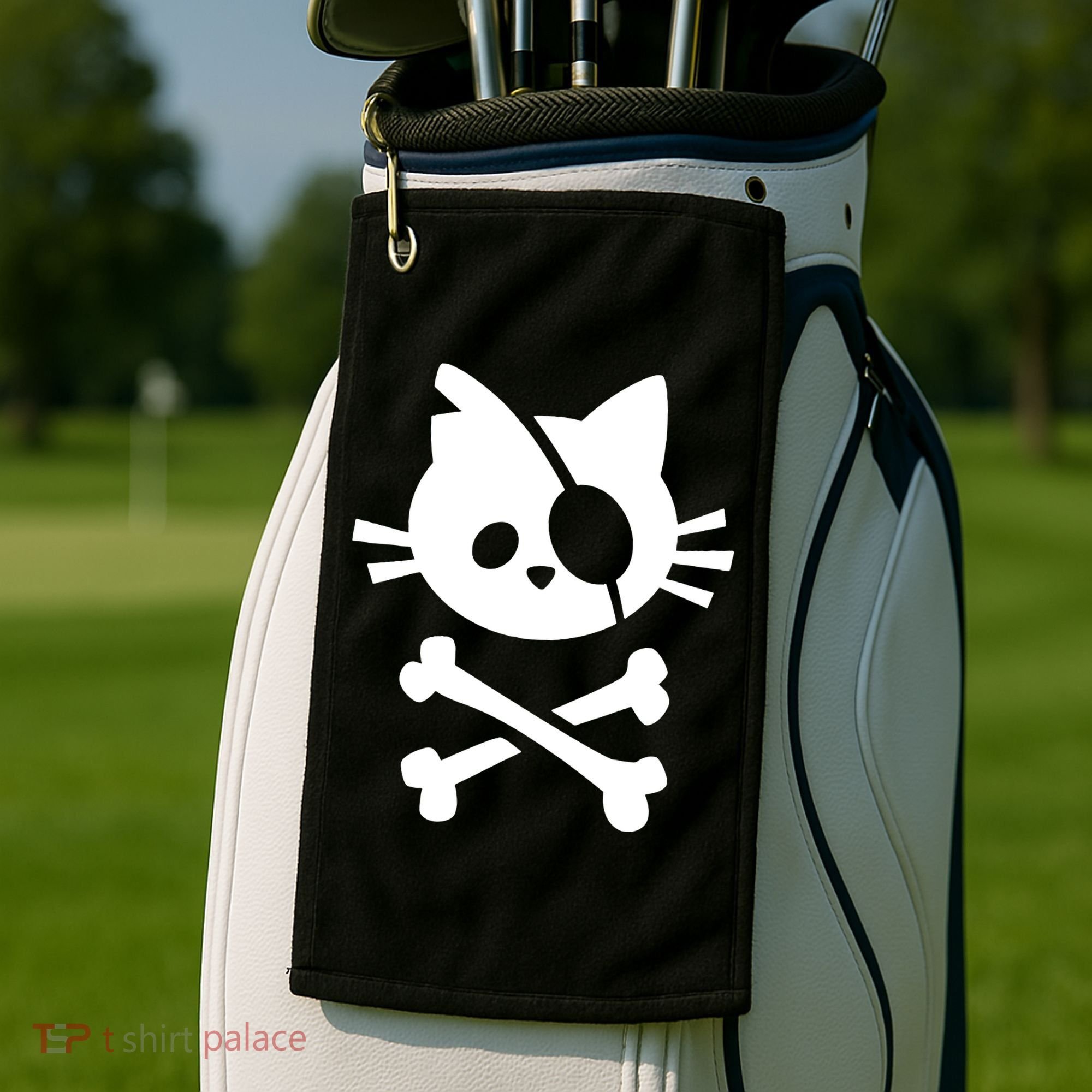 Pirate Cat Skull Cat Golf Towel