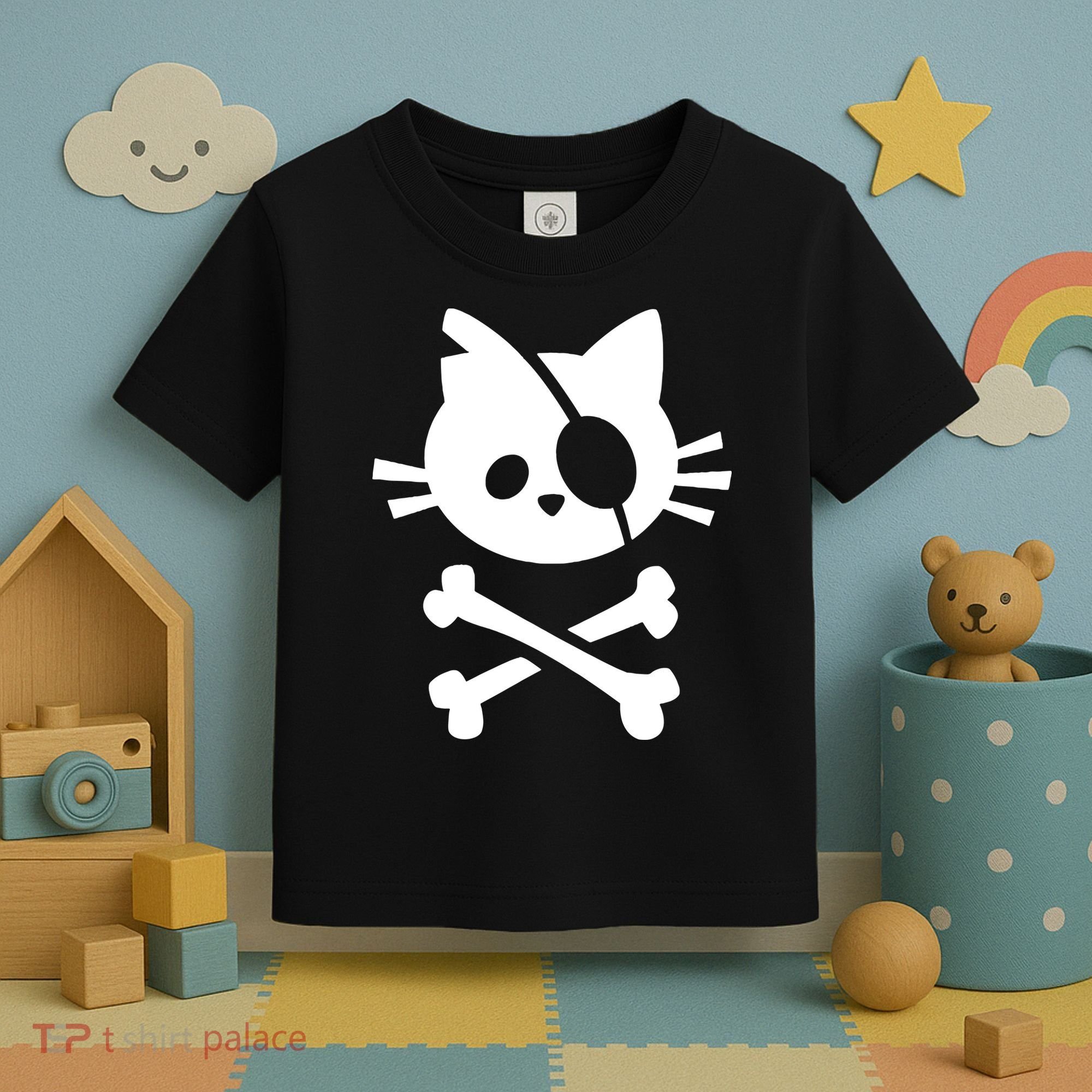 Pirate Cat Skull Cat Toddler T-Shirt