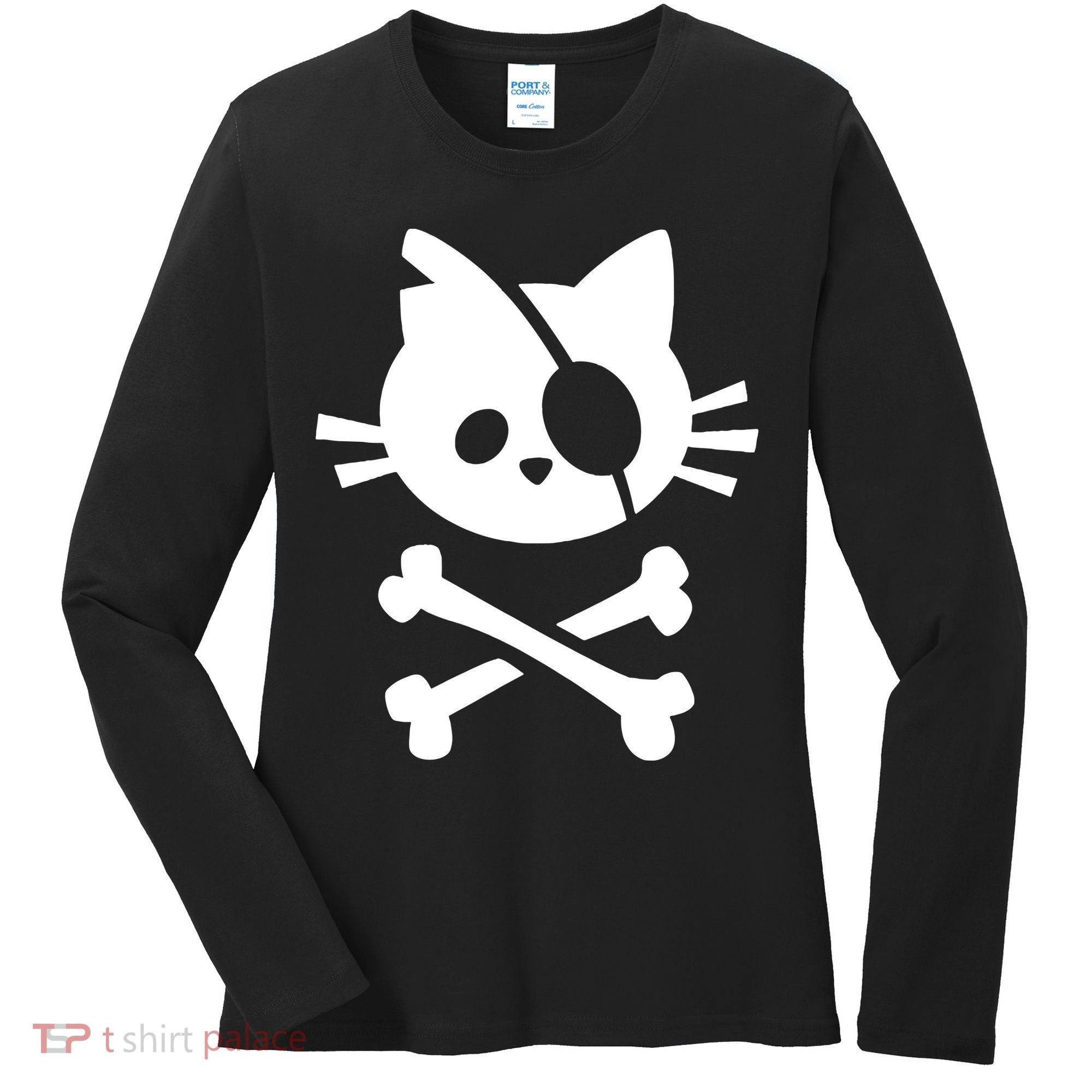 Pirate Cat Skull Cat Women's Long Sleeve Shirt