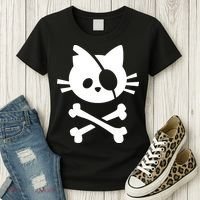 Pirate Cat Skull Cat Women's T-Shirt thumb 3