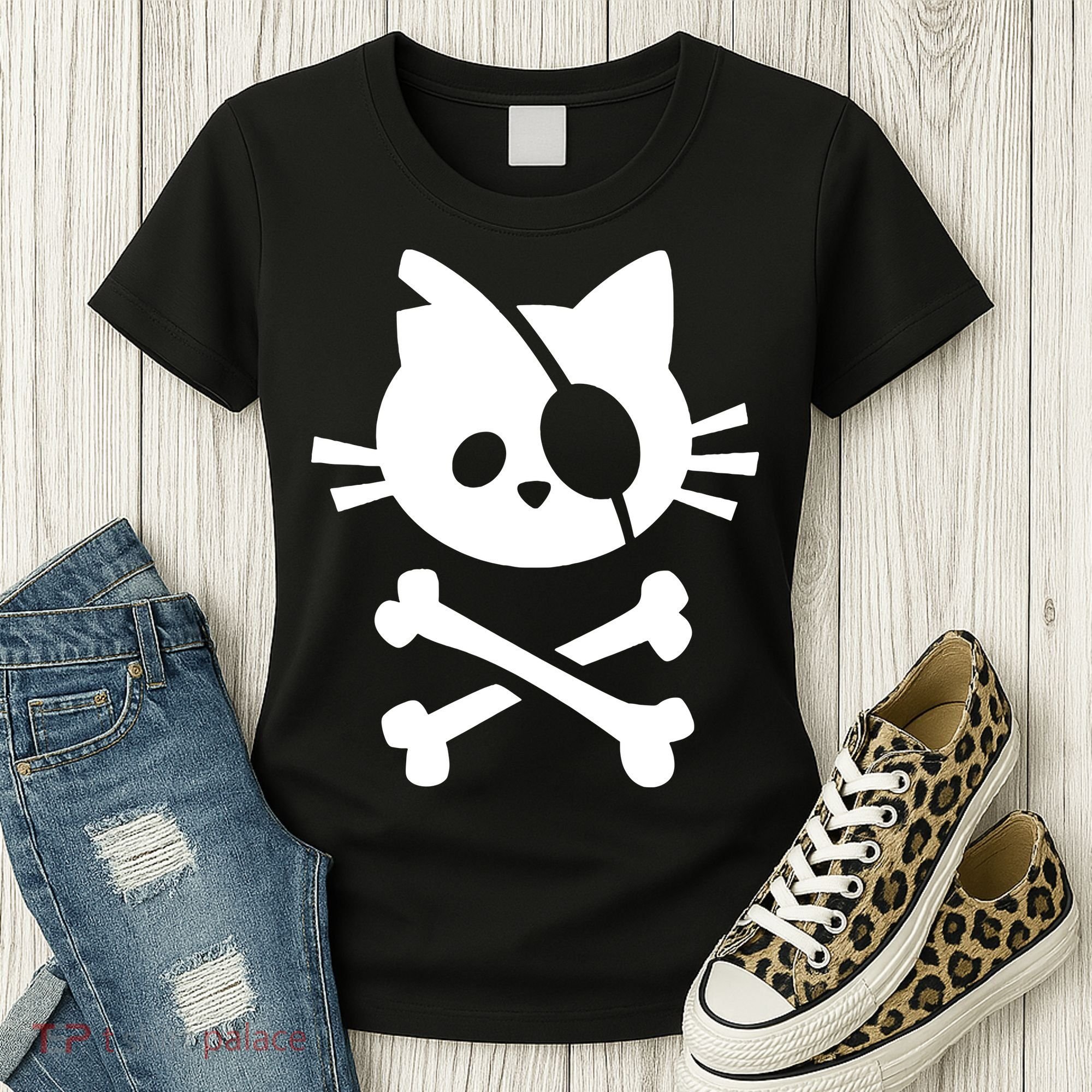 Pirate Cat Skull Cat Women's T-Shirt
