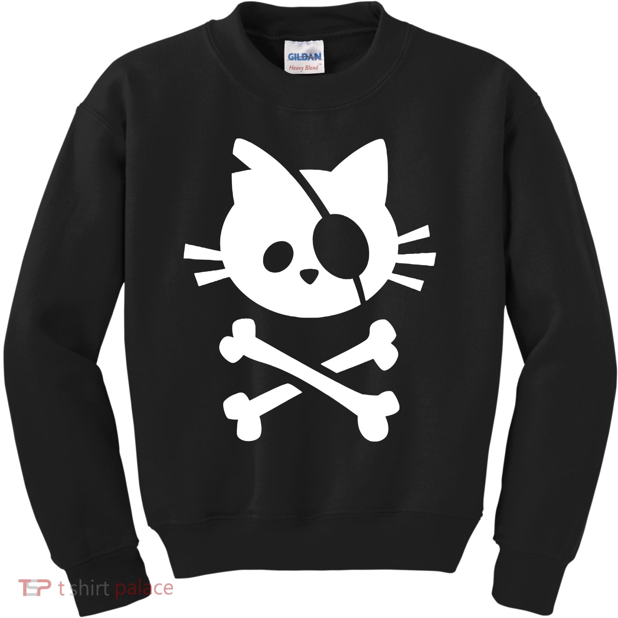 Pirate Cat Skull Cat Kids Sweatshirt