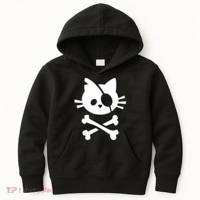 Pirate Cat Skull Cat Kids Hoodie