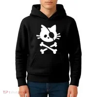 Pirate Cat Skull Cat Kids Hoodie thumb 4