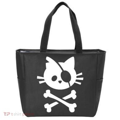 Pirate Cat Skull Cat Tote Bag
